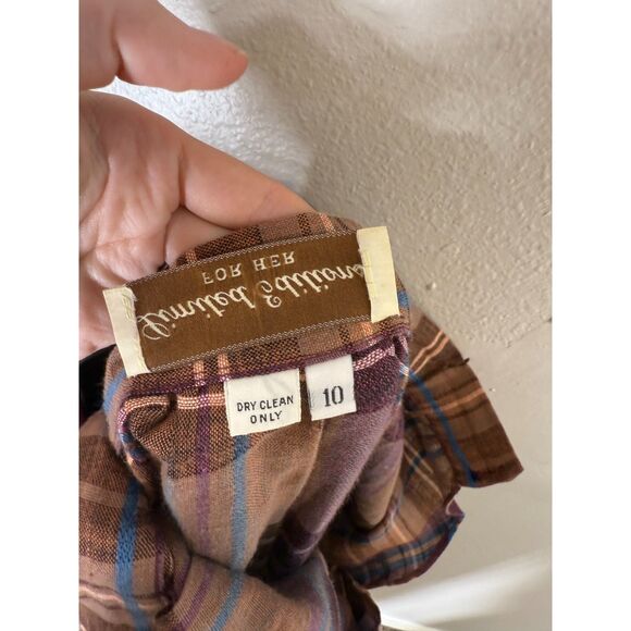 Vintage Limited Editions Pleated Brown Plaid Midi Skirt Sz 10 Academia Preppy - Picture 6 of 8
